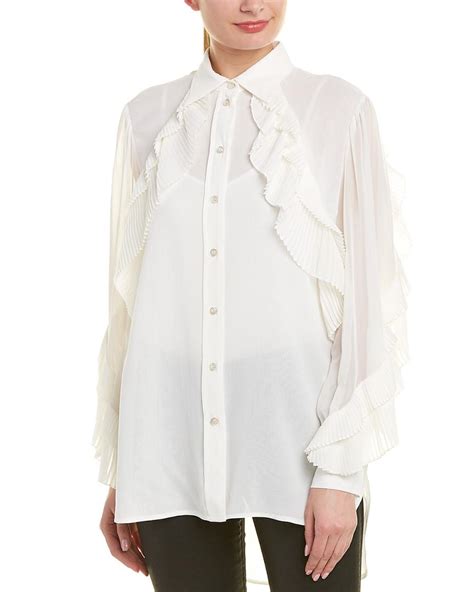 givenchy women tops|givenchy pleated silk blend blouse.